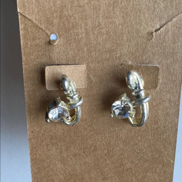 Elegant Silver Earrings with Clear Gem - Picture 1 of 3